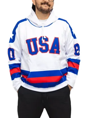 USA Miracle on Ice 1980 Away Hockey Hoodie