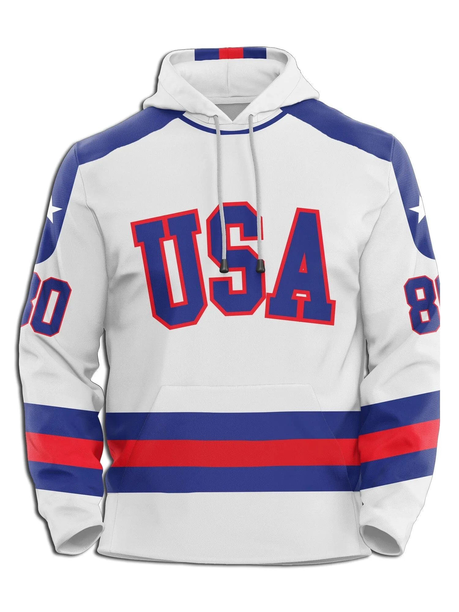 USA Miracle on Ice 1980 Away Hockey Hoodie