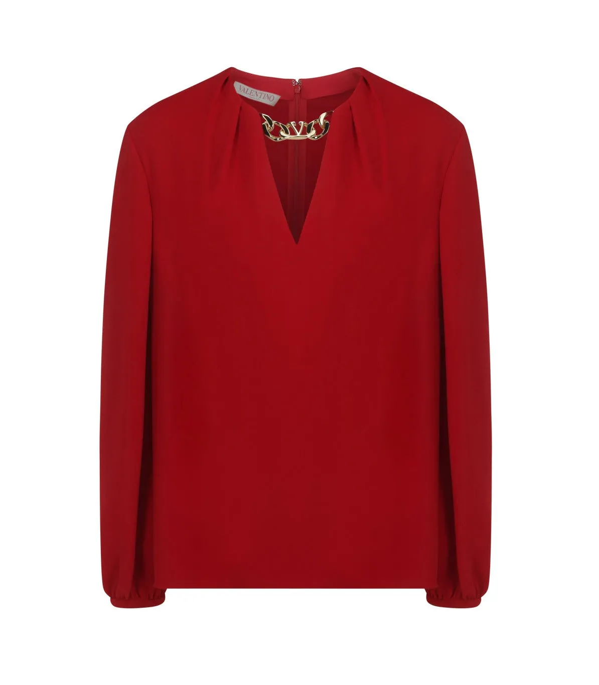 Valentino V-Neck Long-Sleeved Blouse