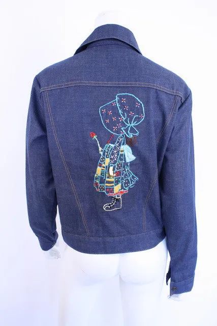 Vintage 70's Denim Jacket w/Holly Hobbie