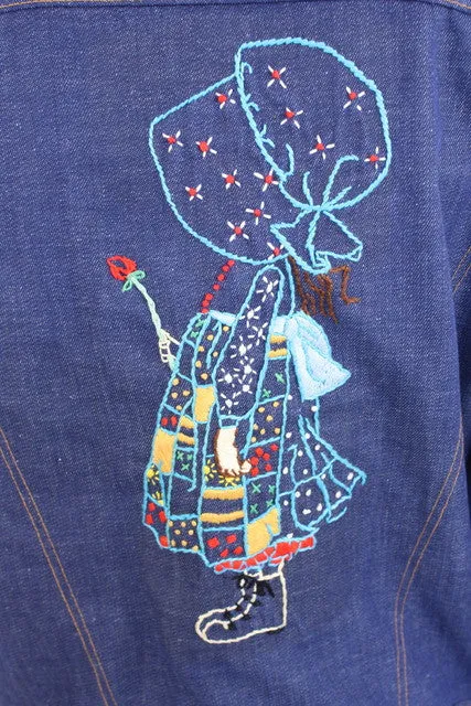 Vintage 70's Denim Jacket w/Holly Hobbie