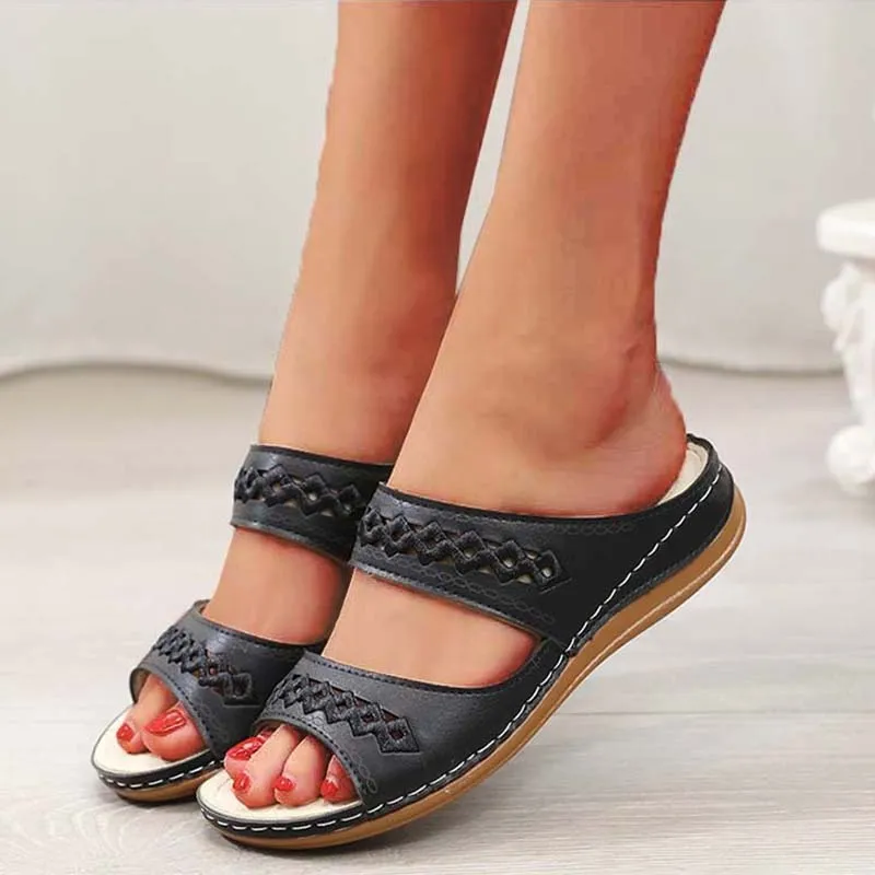 Women's Comfortable Outdoor Walking Open Toe Slip-On Sandals